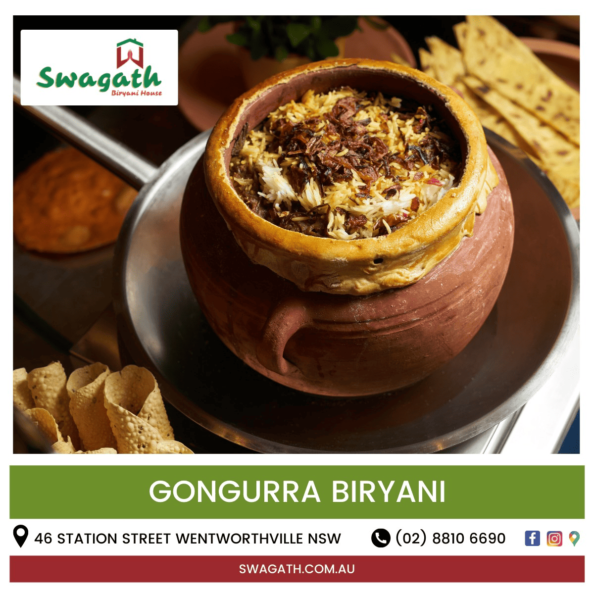 Gongura Biryani - A vibrant plate of flavourful rice with gongura leaves, a South Indian delicacy