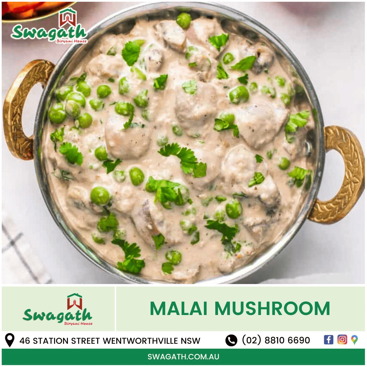 Malai Mushroom: A creamy and flavorful vegetarian dish